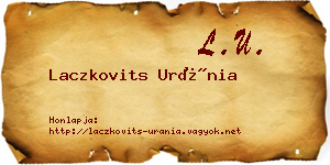 Laczkovits Uránia névjegykártya